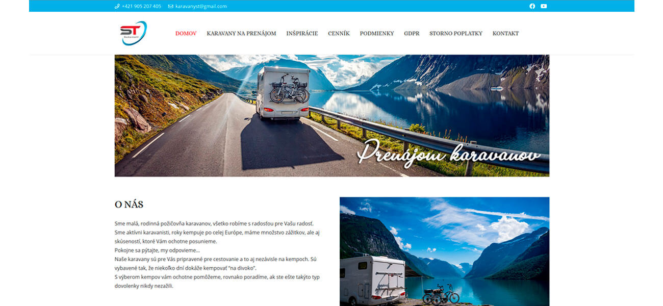 Projekt Web Prenájom karavany
